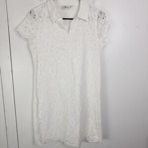 Vineyard Vines White Eyelet Polo Shift Dress